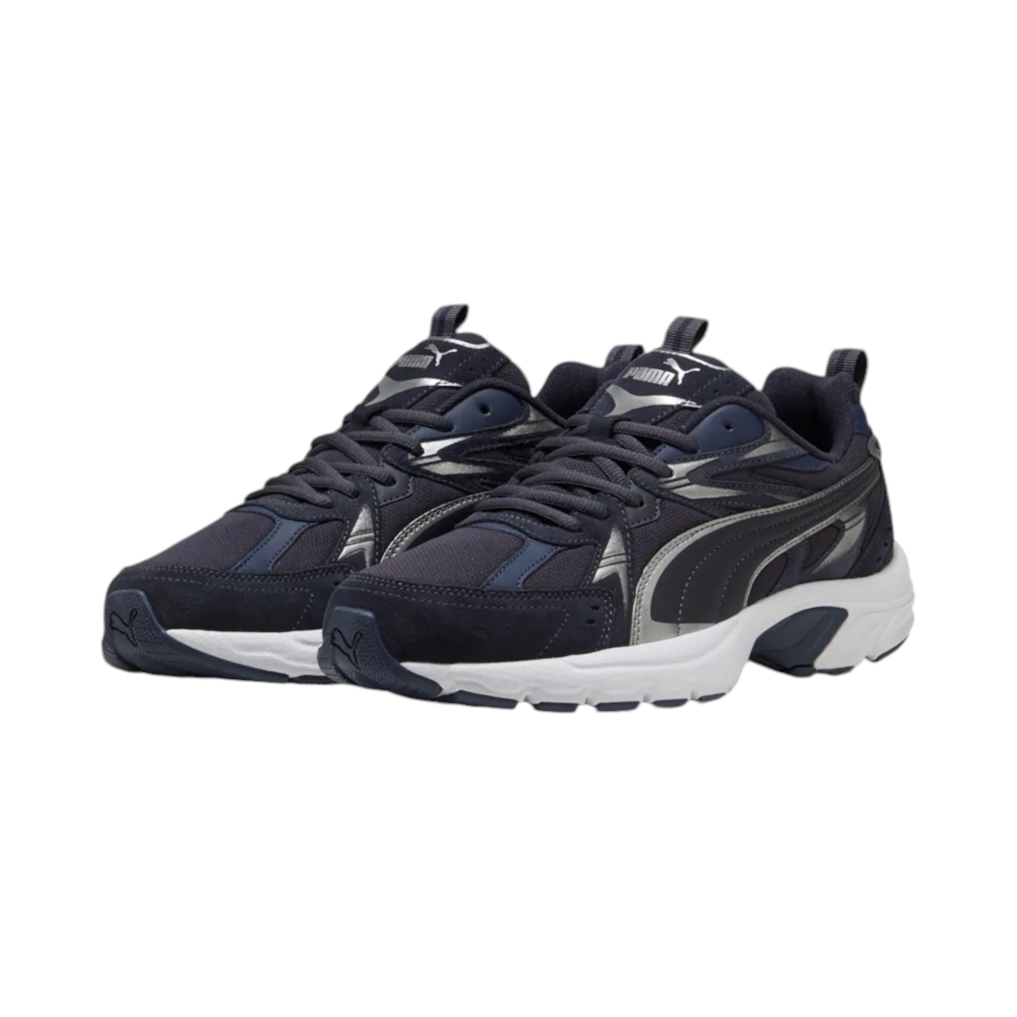 SUEDE-SYNLEA-TXT NAVY-SILVER