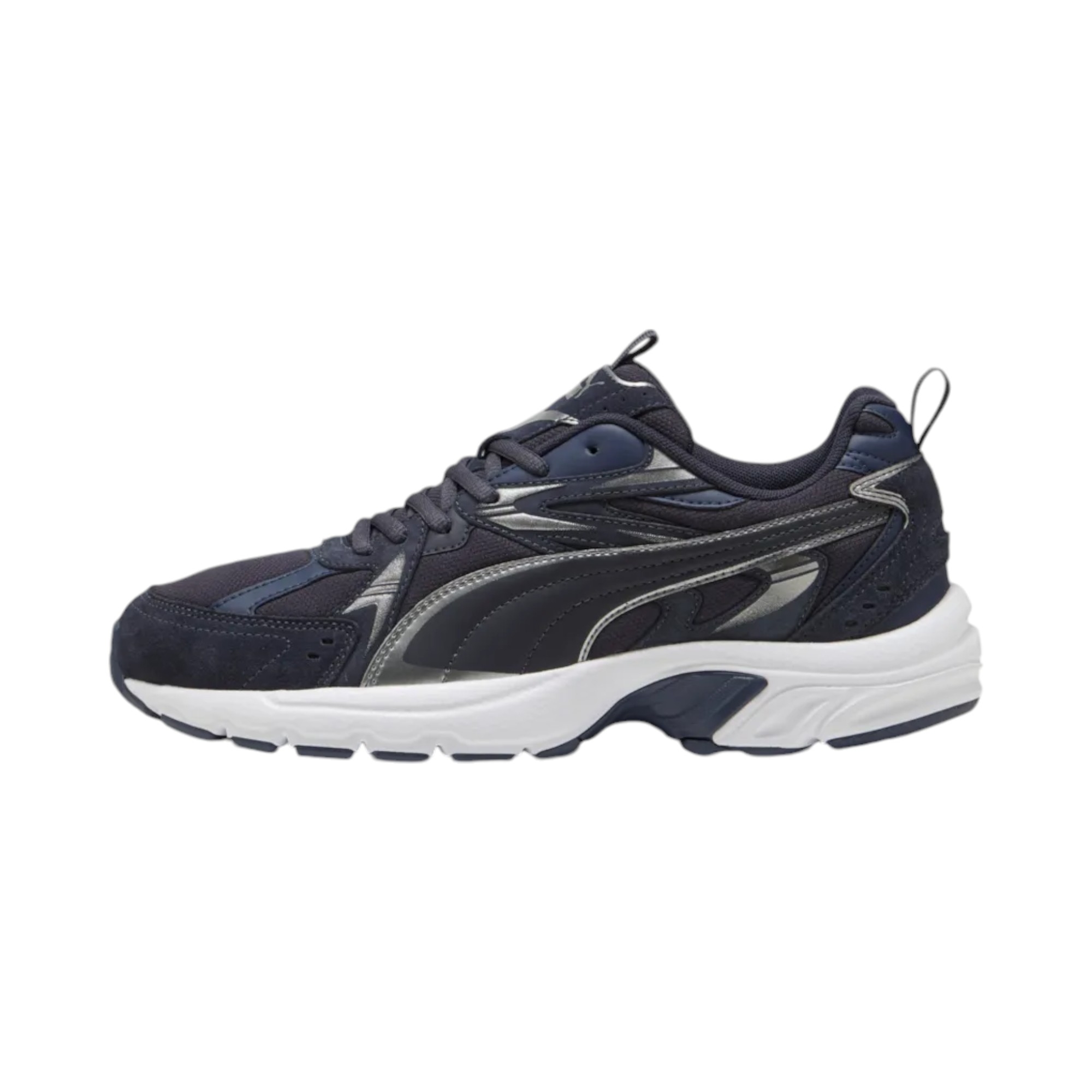SUEDE-SYNLEA-TXT NAVY-SILVER