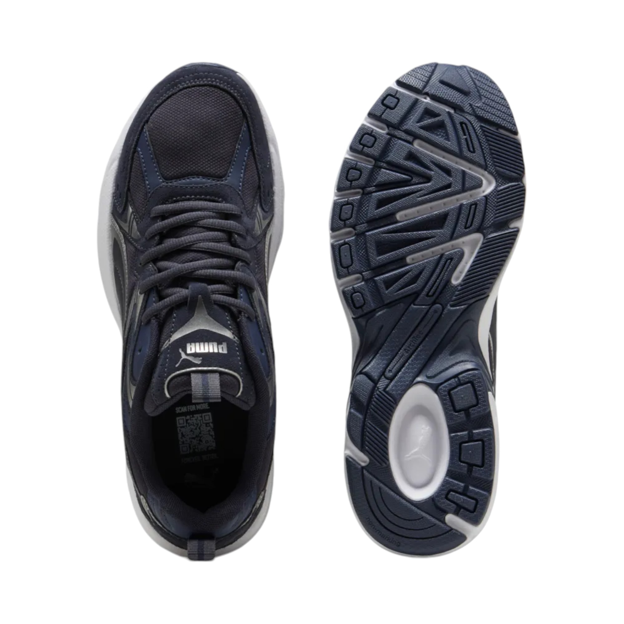 SUEDE-SYNLEA-TXT NAVY-SILVER
