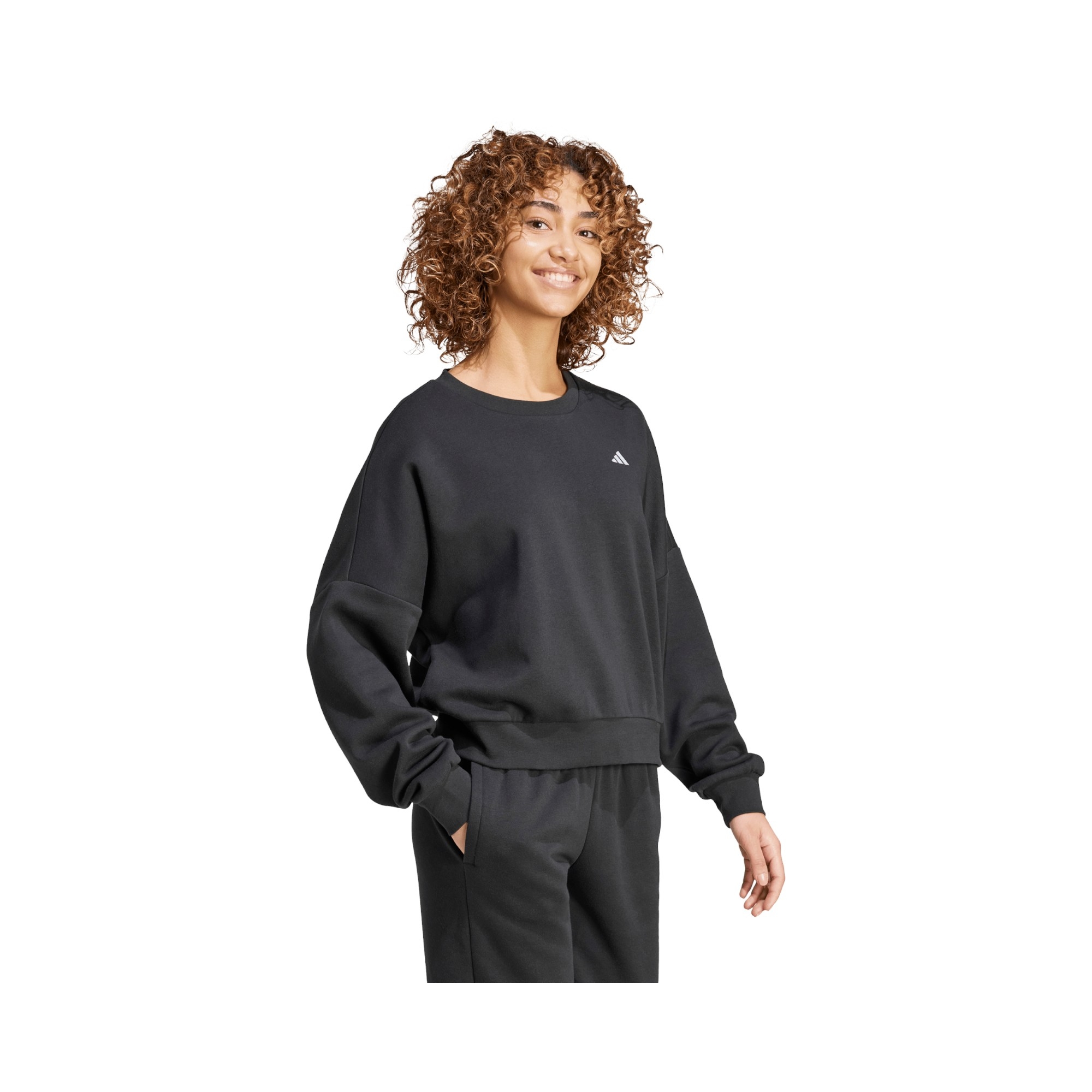 COT.FLEECE LOOSE BLACK/WHITE