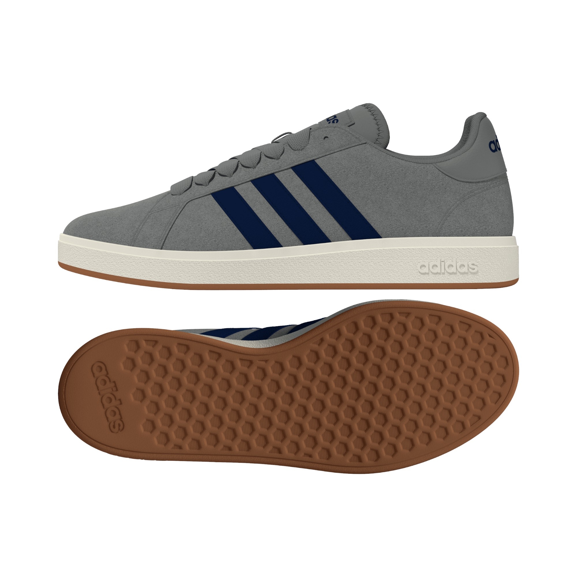 SUEDE-SYNLEA     GREY/DK.BLUE/OFFWHT