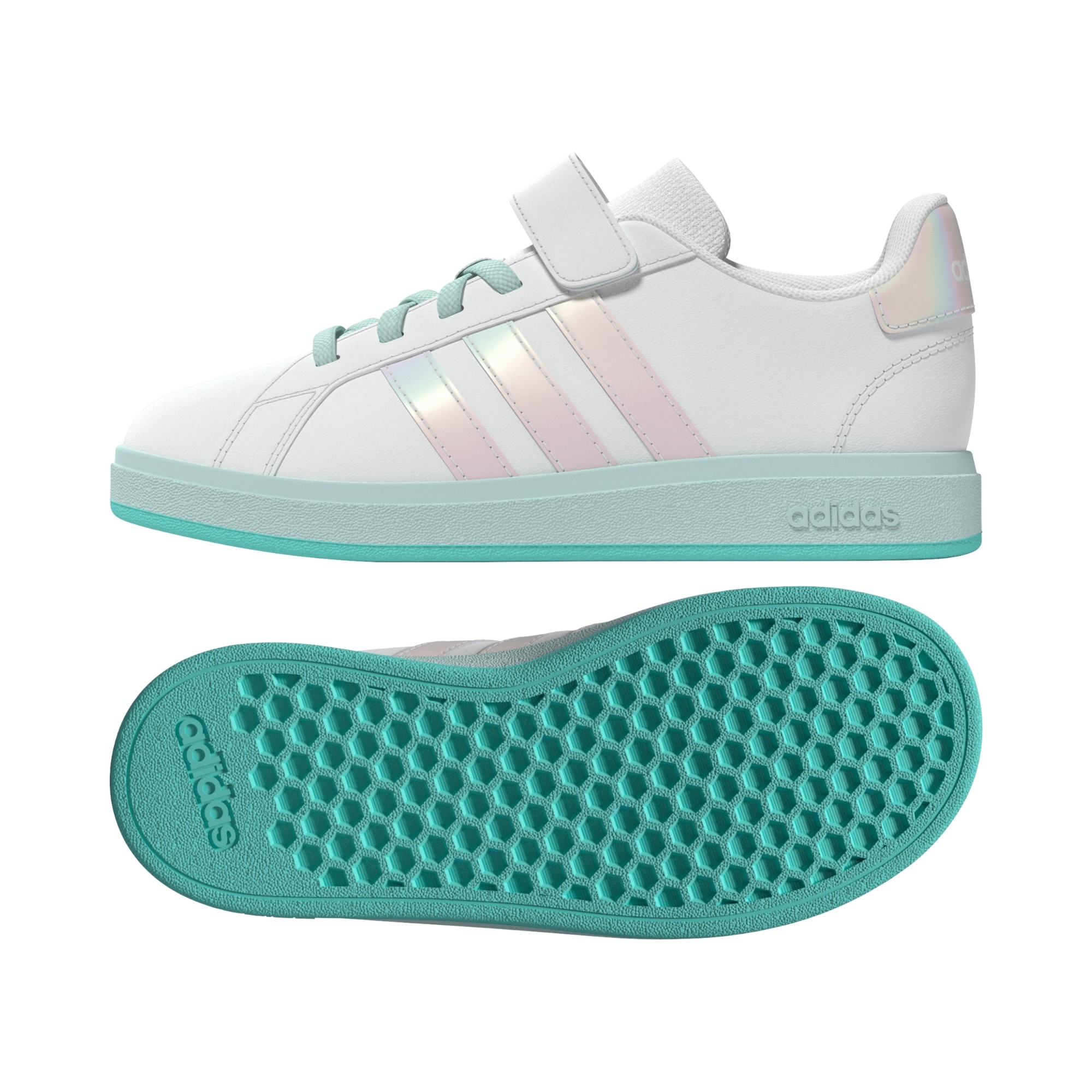 SYN LEATHER      WHT/IRIDESCENT/MINT