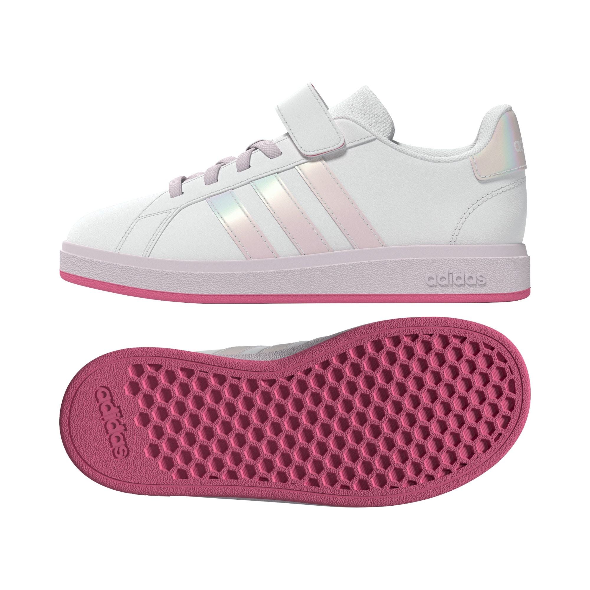 SYN LEATHER      WHT/IRIDESCENT/PINK